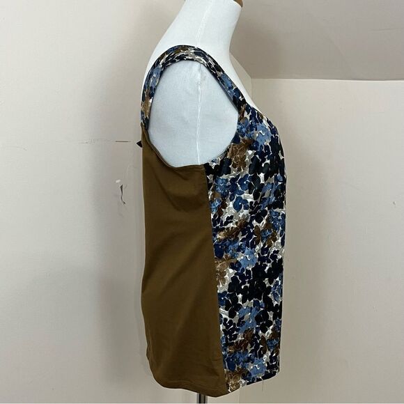 Ann Taylor Factory Brown Floral Satiny Career Tank Blouse L NWT - Picture 3 of 6